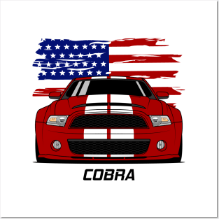 Front Stang Cobra GT 500 Red White Posters and Art